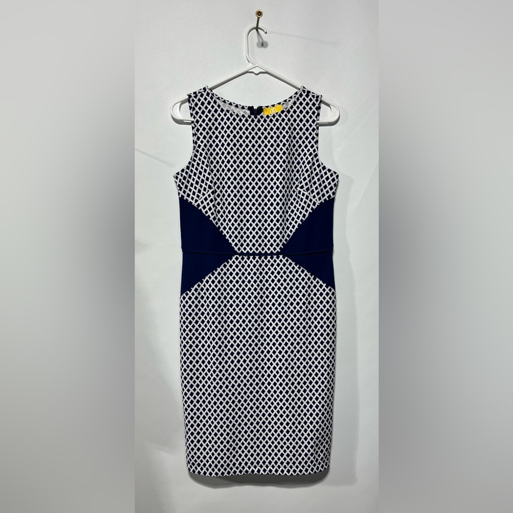 Liz Lange Blue and White‎ Sheath Midi Dress Size Small NWT